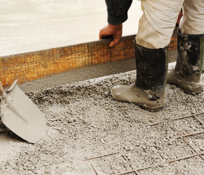 New Branfuels contractor working on concrete foundation