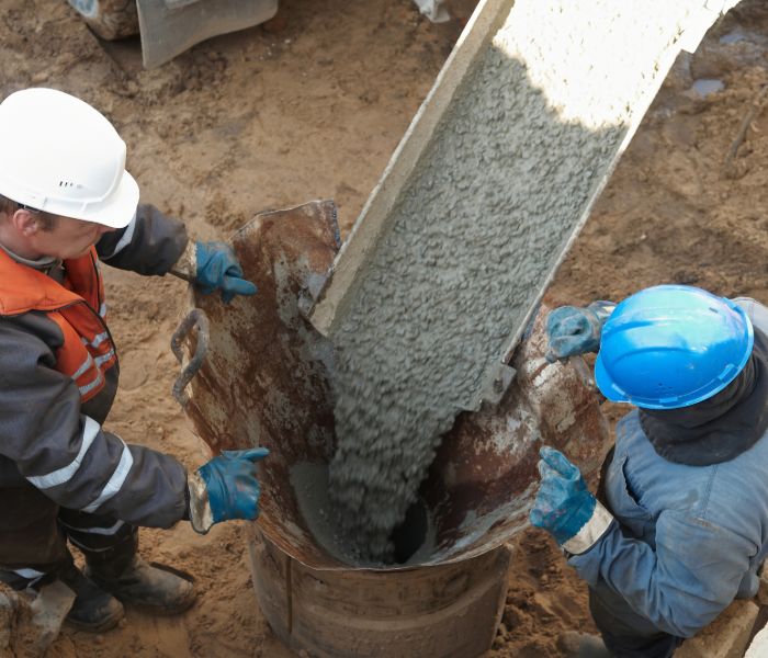 contractors in New Braunfels pouring concrete for foundation repair